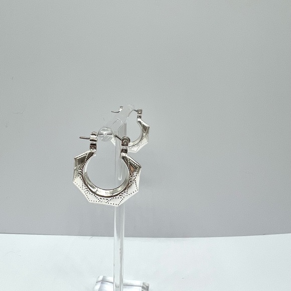 Silver Clip Hoops - Picture 2 of 2